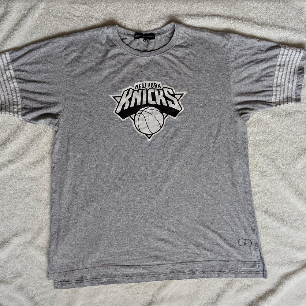 NY Knicks Crewneck T Shirt Gray Grungy Gentleman XXL